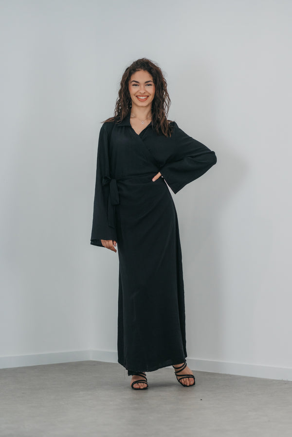 Robe kimono noeud noir