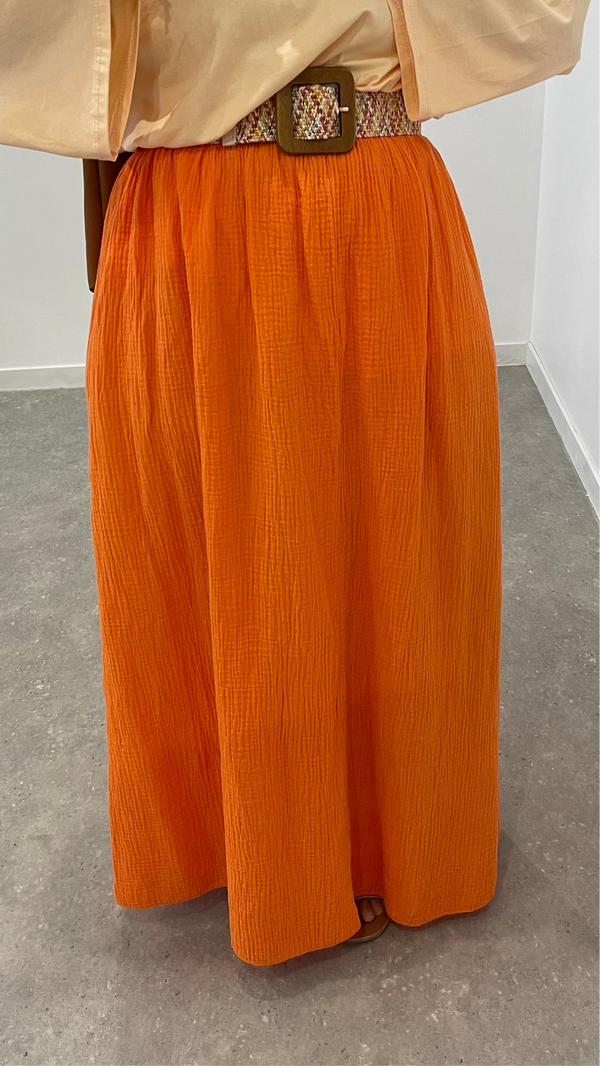 Jupe gaze coton orange