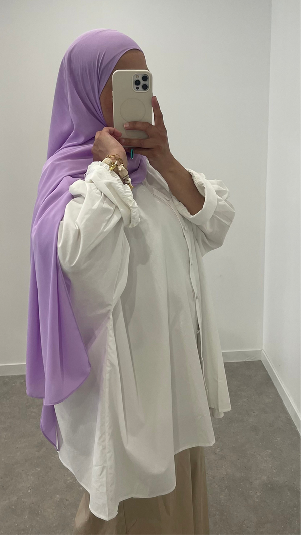 Chemise oversize popeline blanche