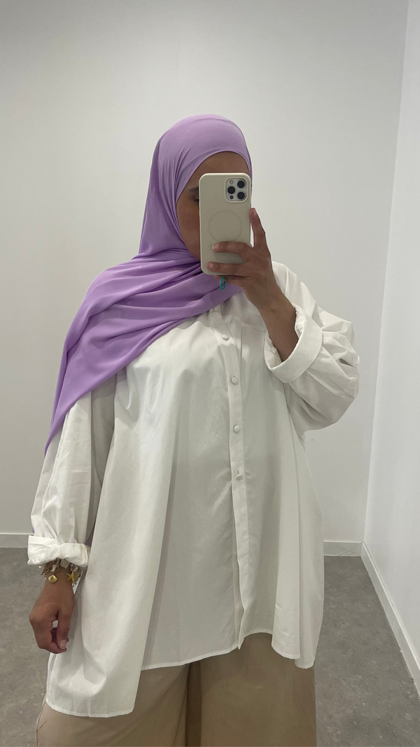 Chemise oversize popeline blanche