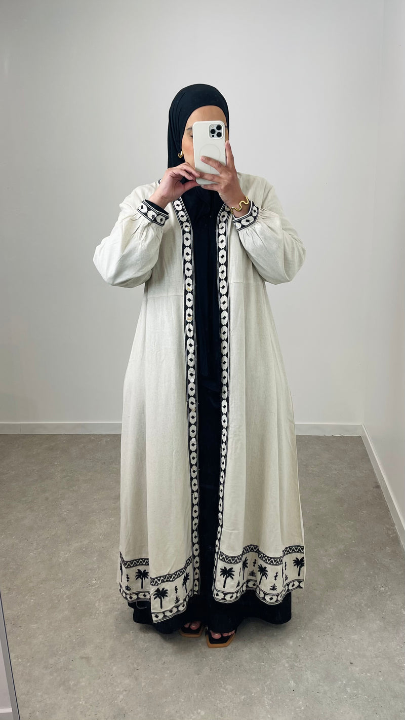 Kimono brodé palmier