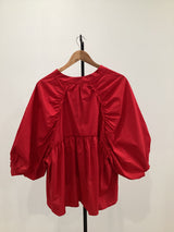 Chemise popeline large rouge