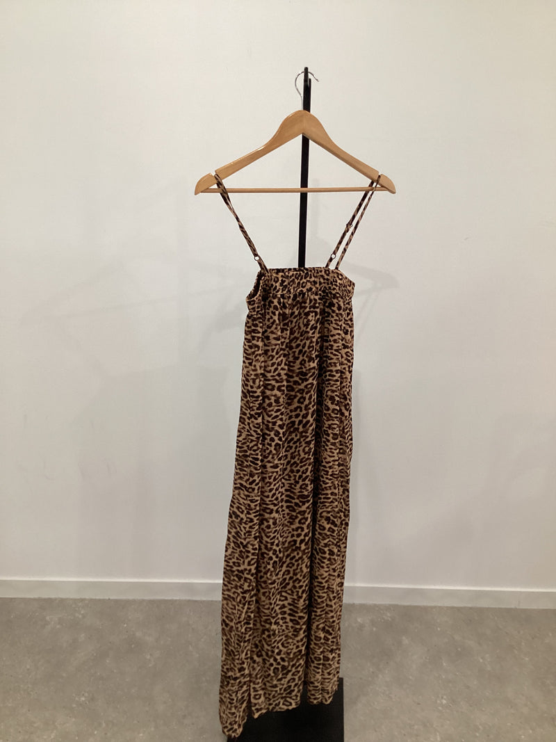 Robe imprimé léopard à bretelle
