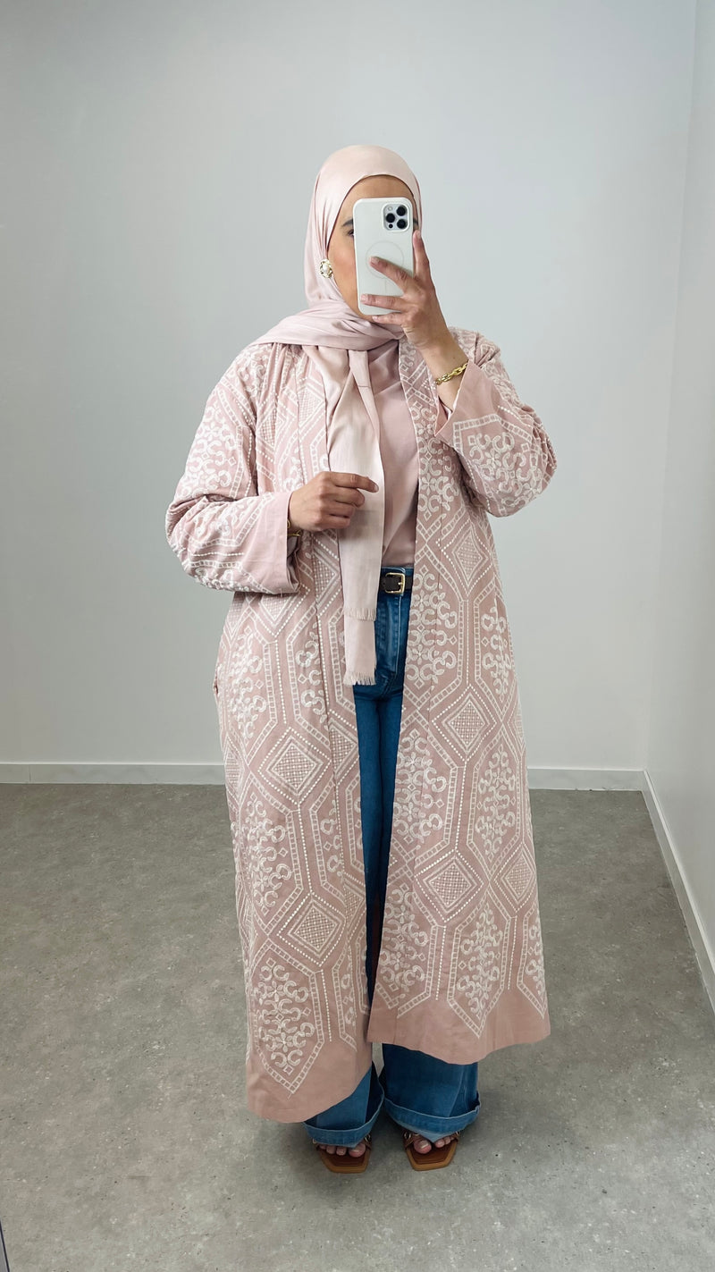 Kimono brodé - Rose