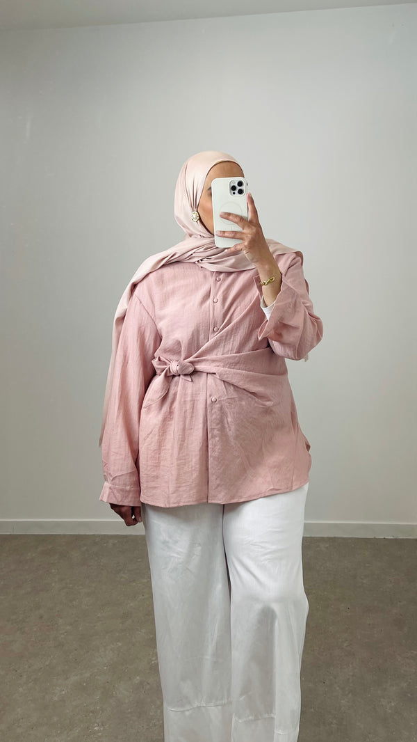 Chemise détail nœud - Rose