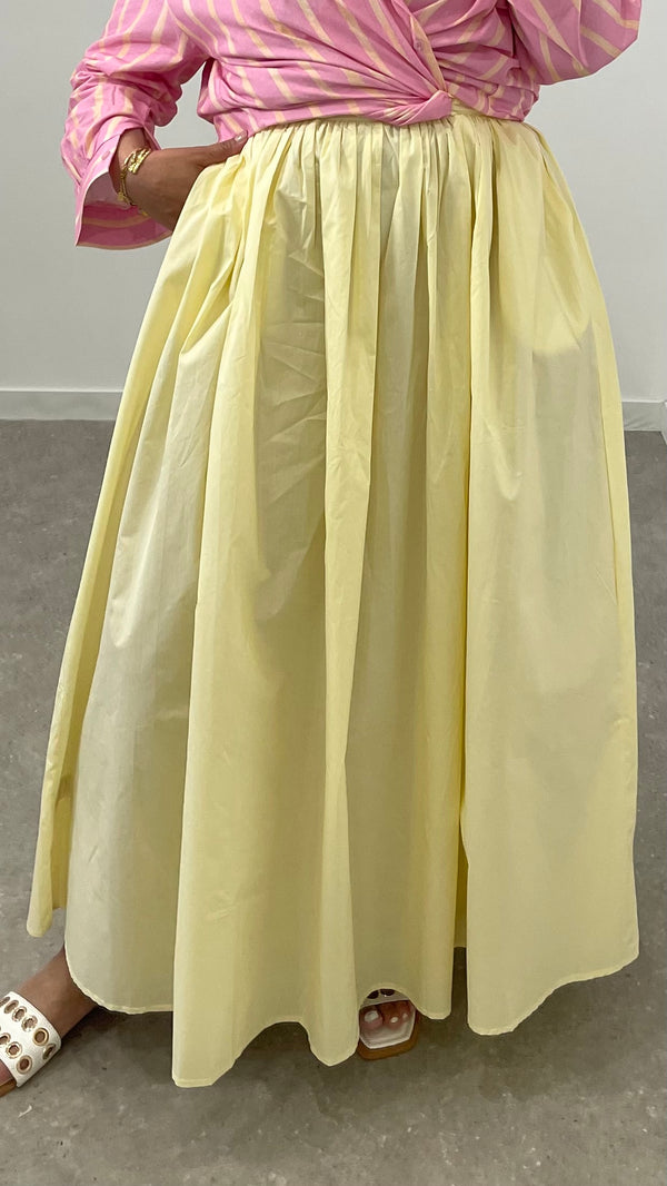 Jupe popeline jaune