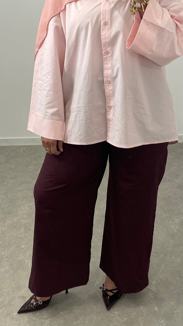 Pantalon popeline burgendy