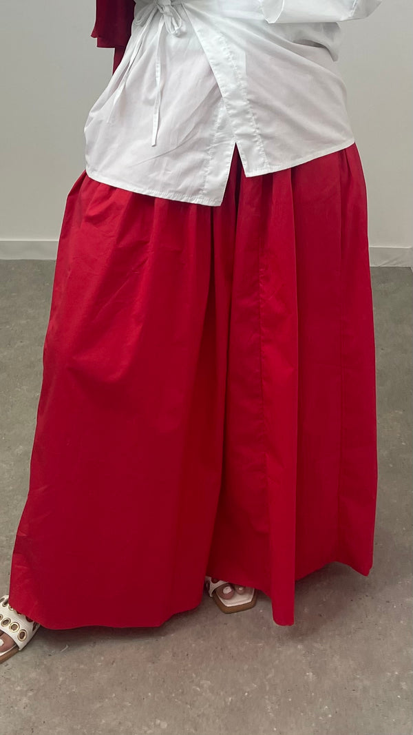 Jupe popeline rouge
