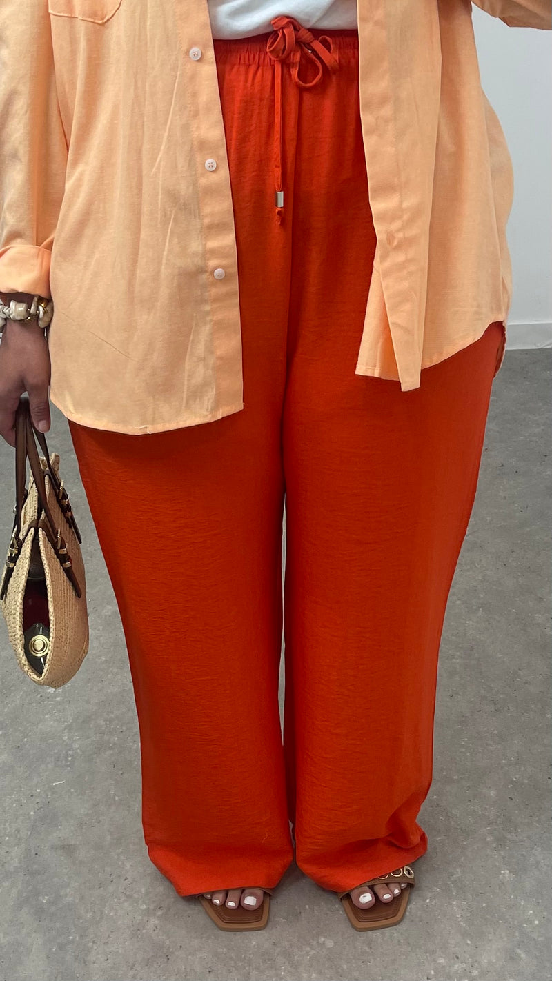 Pantalon lin orange